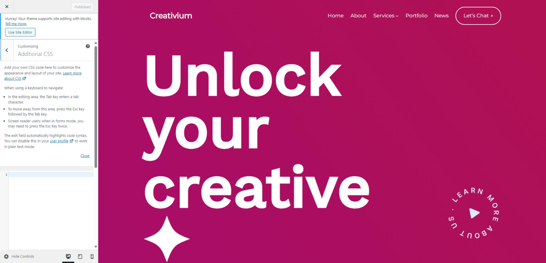 Custom CSS - Creativium